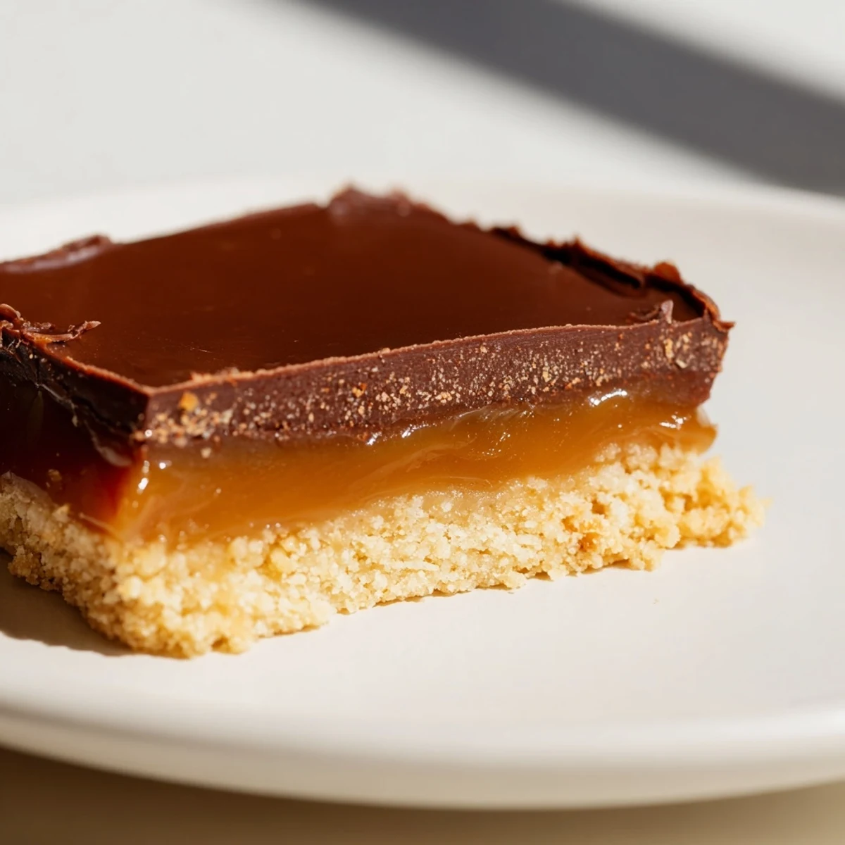 Freshly sliced Chocolate Bars with Caramel on a cooling rack, topped with a sprinkle of sea salt for an irresistible treat.