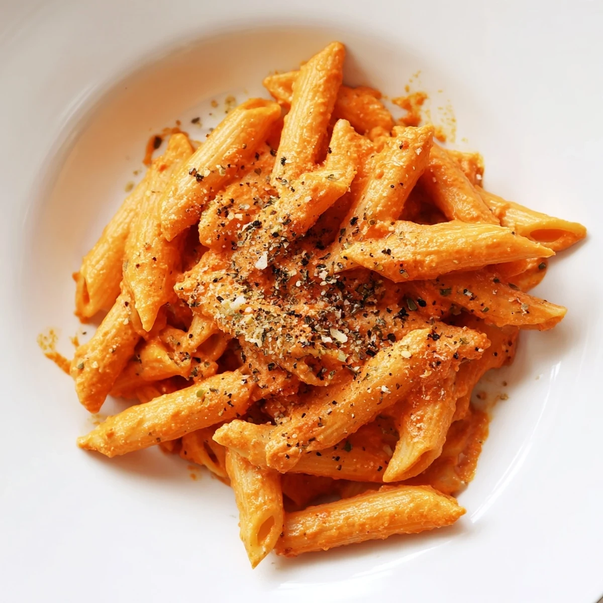Steaming bowls of Creamy Roasted Red Pepper Pasta Sauce tossed with fettuccine, ready for a cozy, vegetarian weeknight dinner.