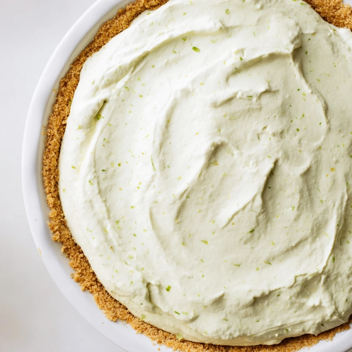 A classic Key Lime Pie with Whipped Cream Topping features a golden graham cracker crust and a smooth, tangy lime filling.