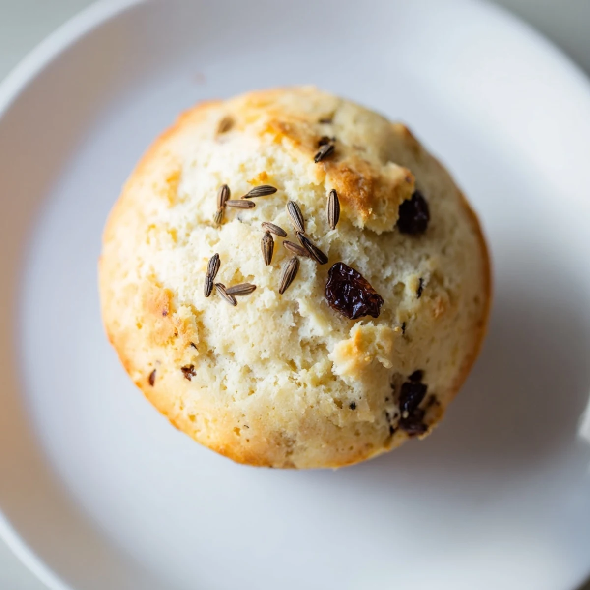 Freshly baked Mini Irish Soda Bread Muffins with a tender crumb and caraway seeds.