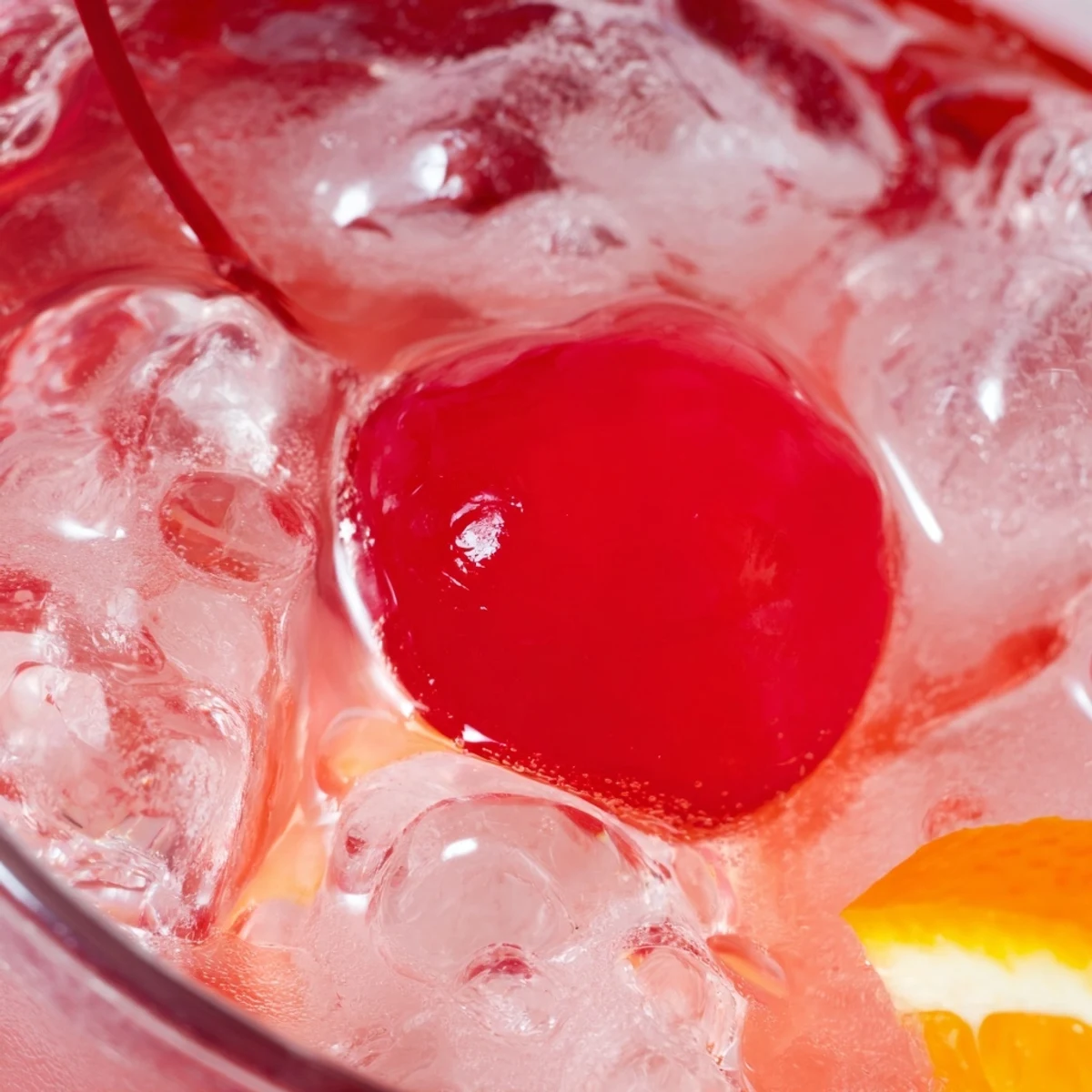 Refreshing Easy Shirley Temple beverage featuring layered fizzy soda, sweet red syrup, and maraschino cherry on top
