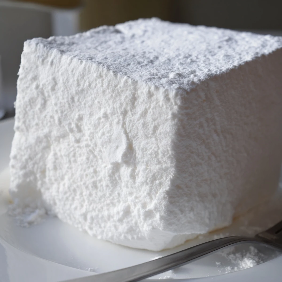 Batch of homemade marshmallows arranged on a wooden board ready for hot chocolate