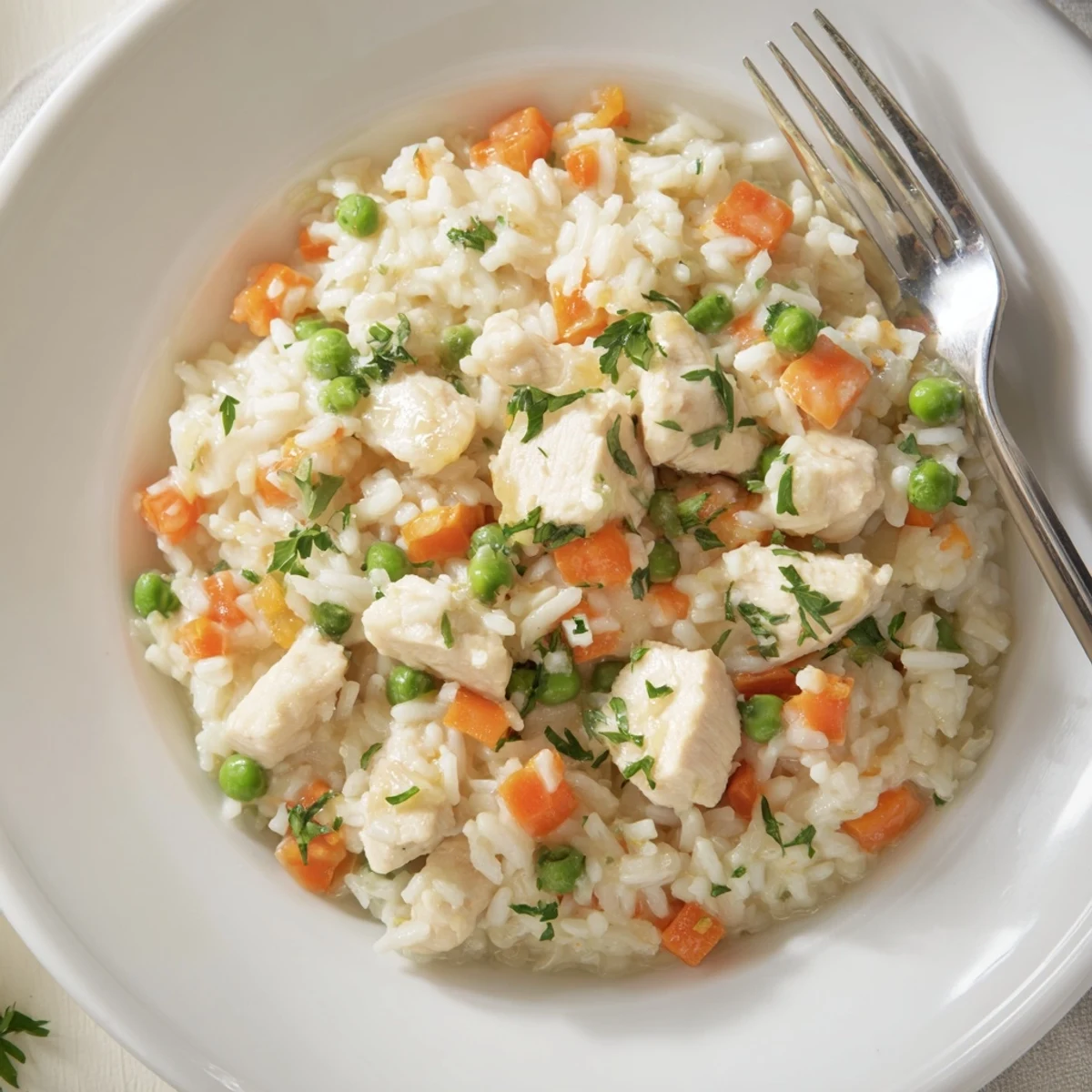 Comforting one-pot Instant Pot chicken and rice recipe showcasing perfectly cooked juicy chicken pieces mixed with seasoned rice and vibrant vegetables in a family-friendly weeknight dinner