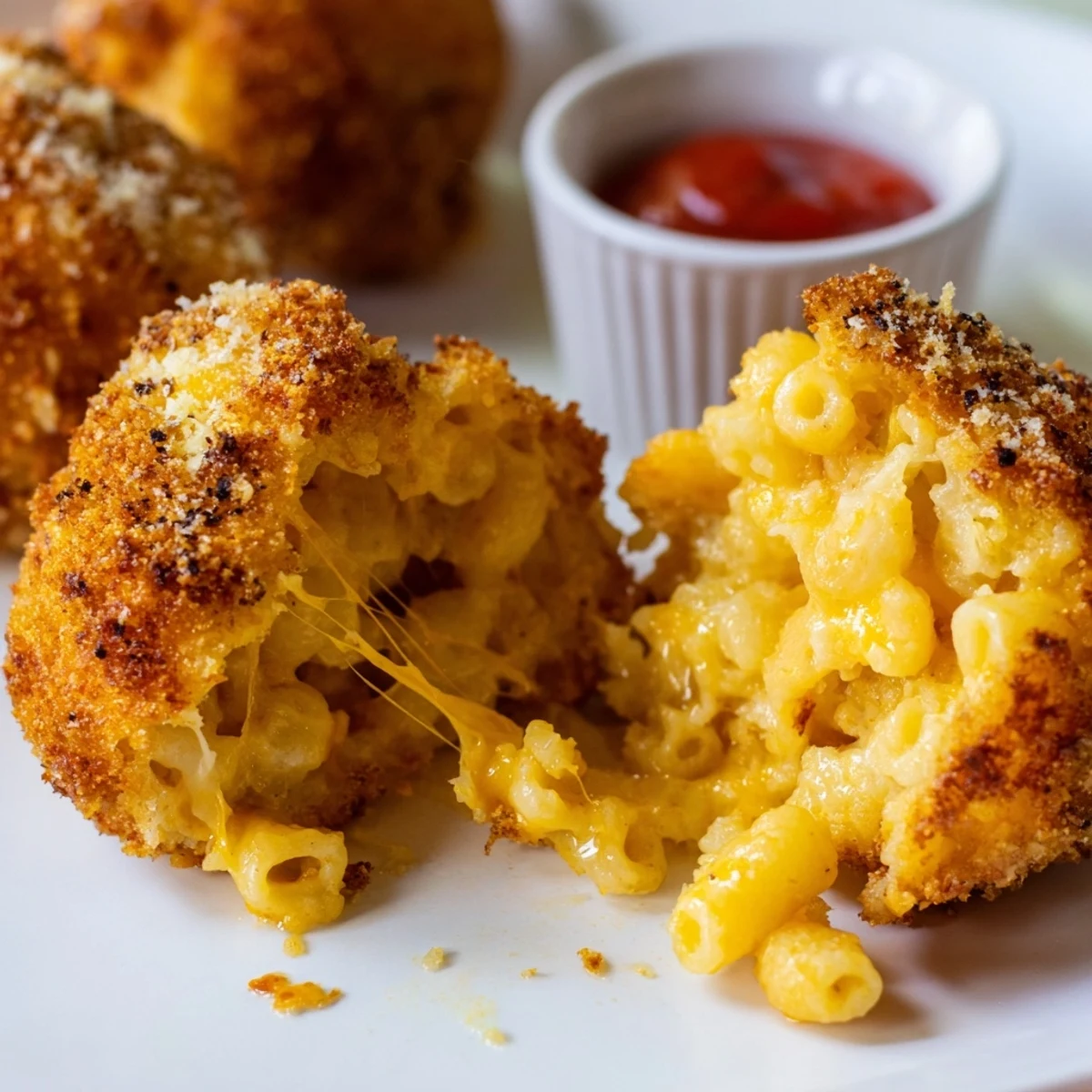 Party platter of Fried Mac And Cheese Bites with ranch and scallions
