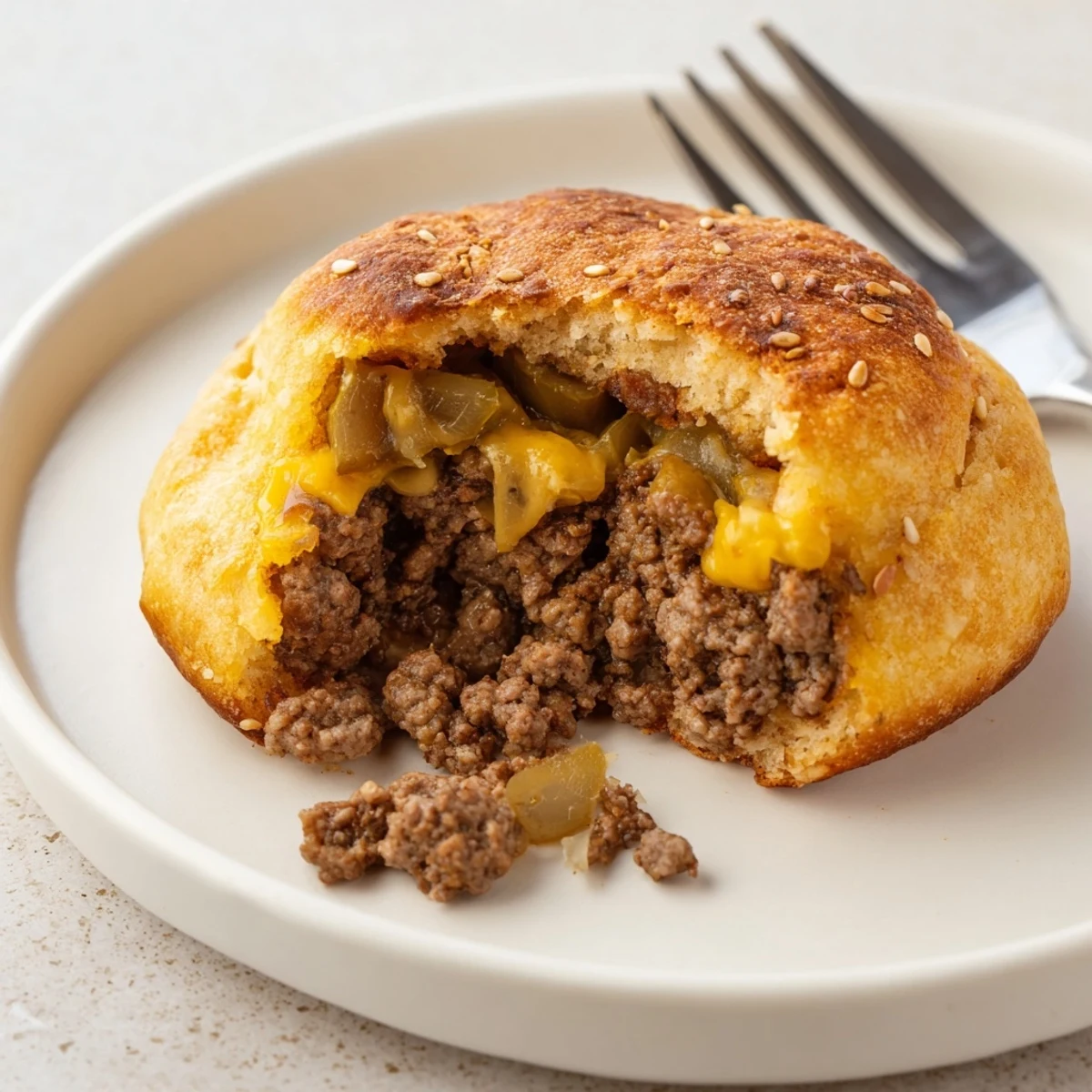 Crispy golden bites reveal savory beef and cheese in Cheesy Cheeseburger Bombs Explosion Recipe