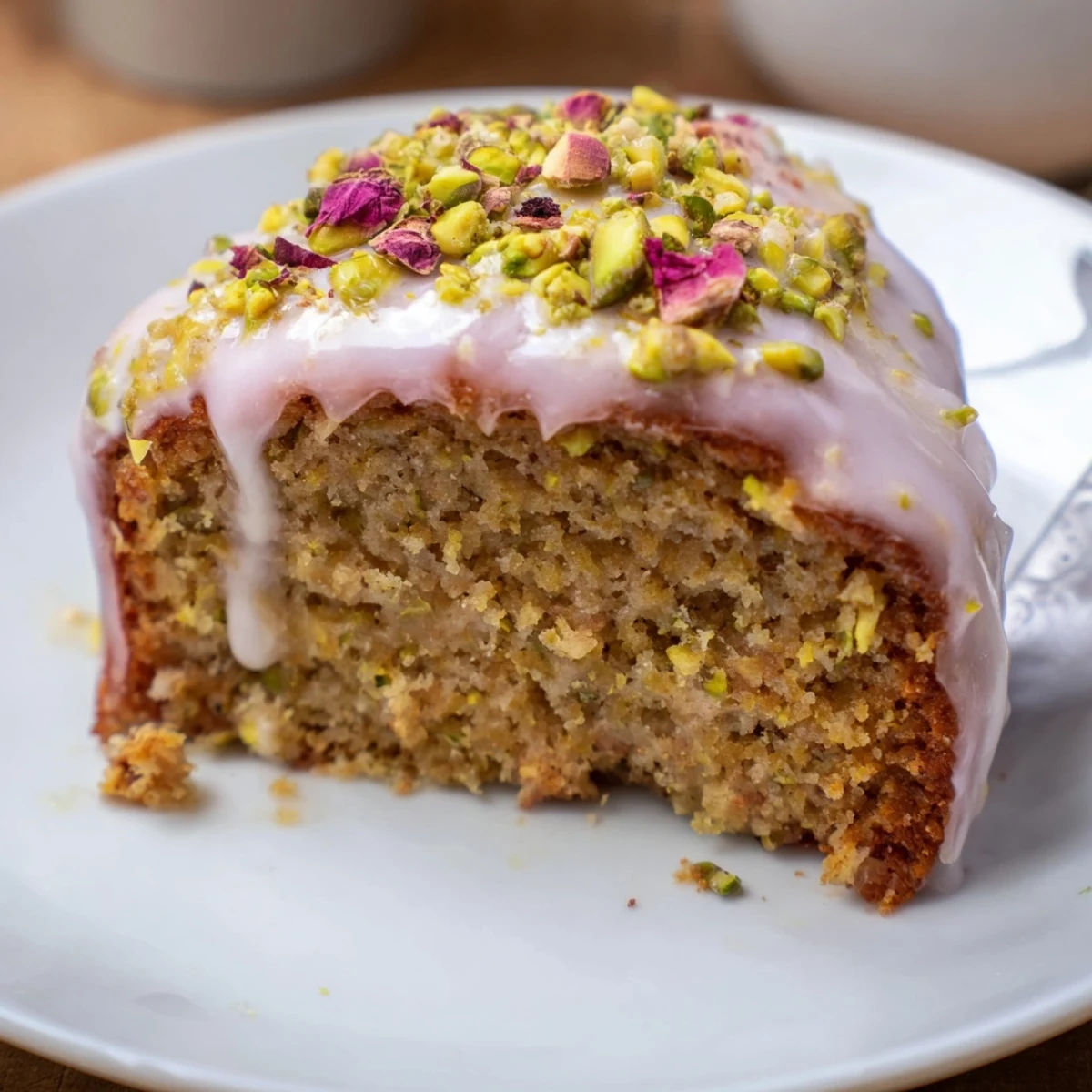 Warm Persian Love Cake Almond cooling on wire rack, lemon zest perfume