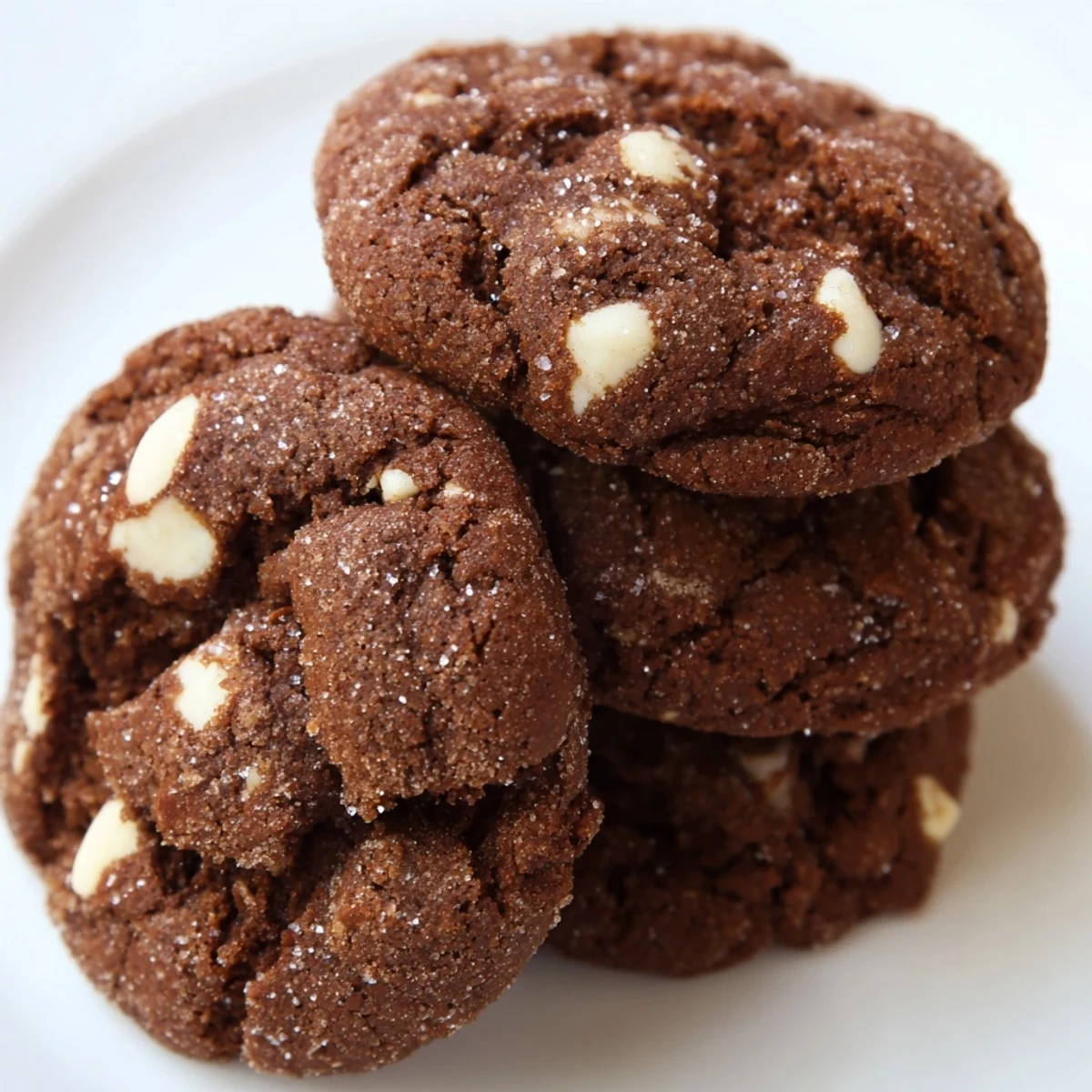 Chewy gingerbread white chocolate cookies with golden edges and melted white chocolate chunks