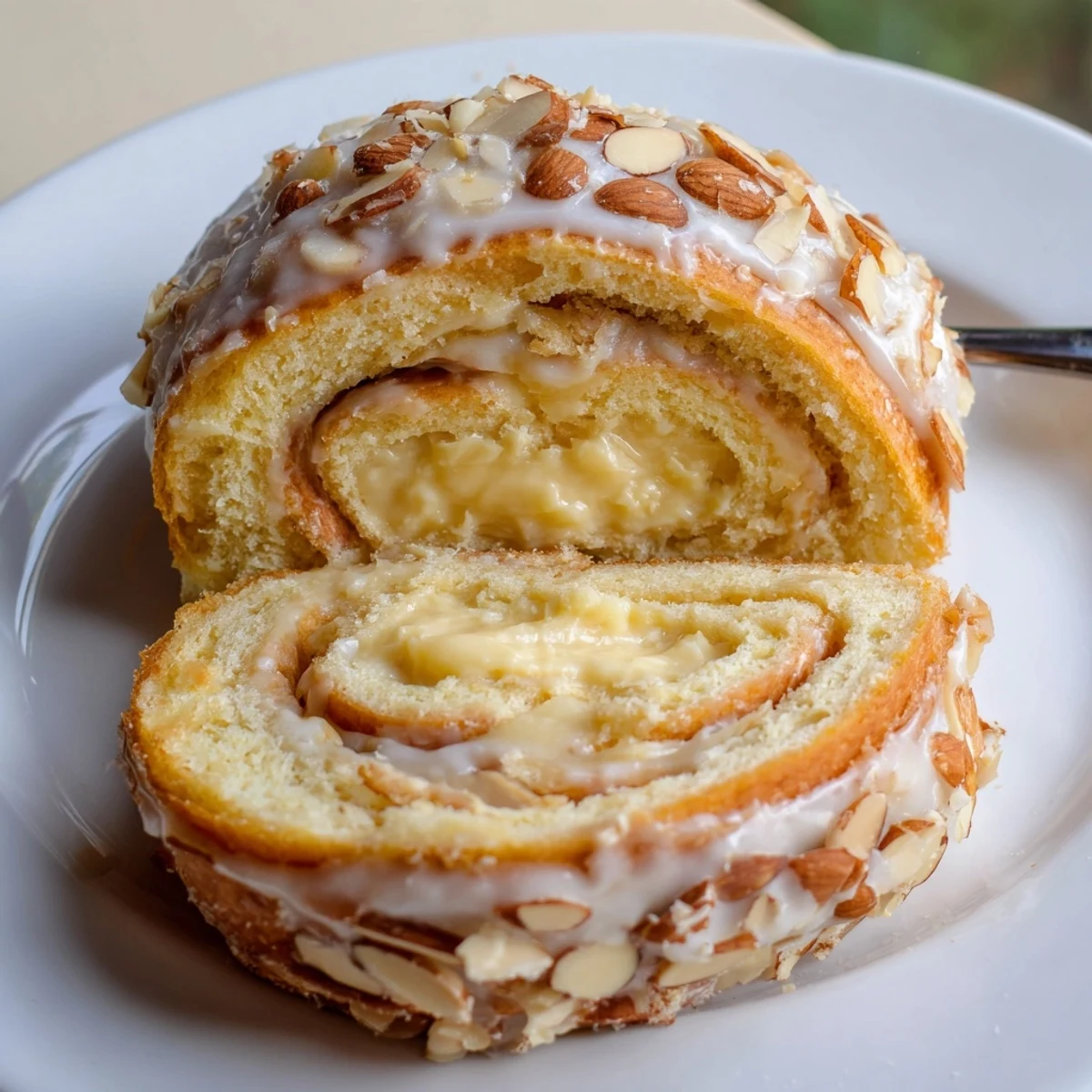 Almond Cream Cheese Rolls cooling on rack, buttery aroma, ready for breakfast