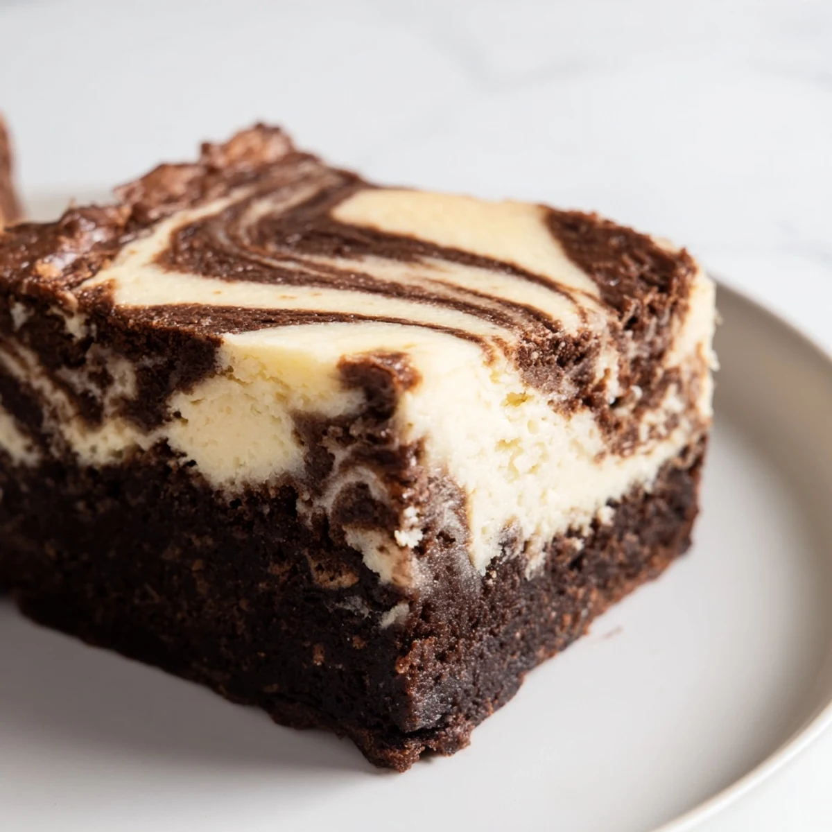Sliced sourdough cheesecake brownie bars showcasing the fudgy texture and creamy cheesecake layer
