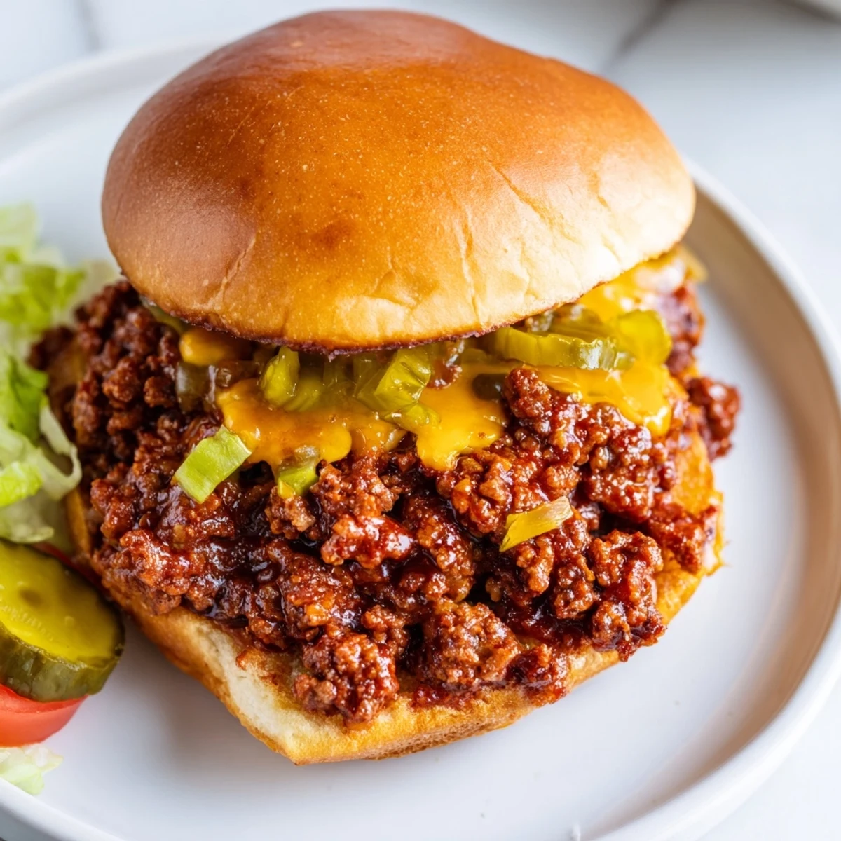Steam rises from juicy smashed beef and tangy sauce in these smash burger sloppy joes
