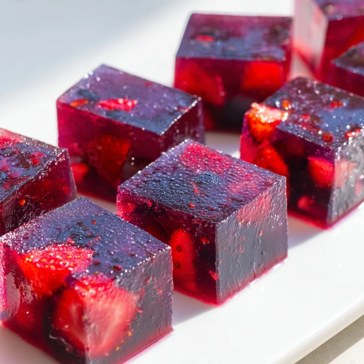 Sparkling collagen fruit jellies nestled in silicone molds ready for chilling