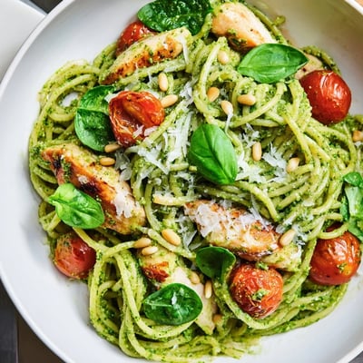 Light Pesto Pasta With Chicken