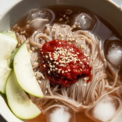 Korean Naengmyeon Cold Noodle Soup