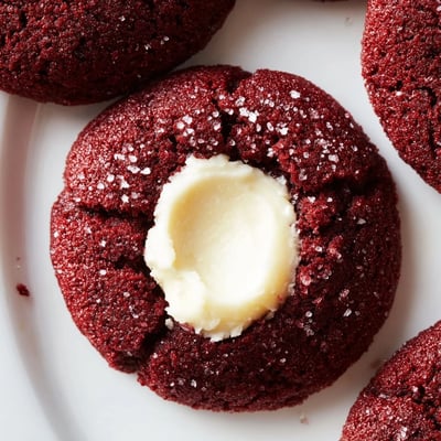 Red Velvet Thumbprint Cookies